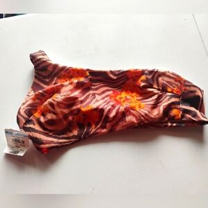 ASOS DESIGN mix and match one shoulder bikini top in zebra tropical print.